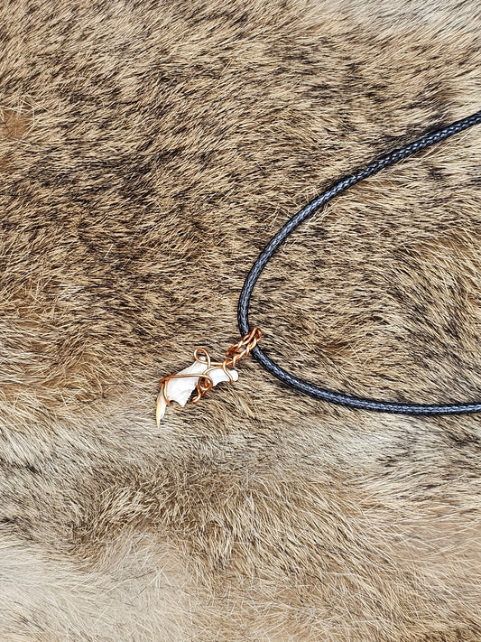 Copper Wrapped Rodent Mandible Necklace